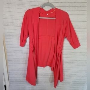LULULEMON Namaste Wrap Cardigan in Coral Pink, sz 4